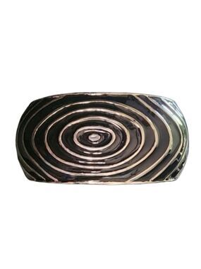 💥4 For $20💥Black and Silver Swirl Hinged Bangle Bracelet